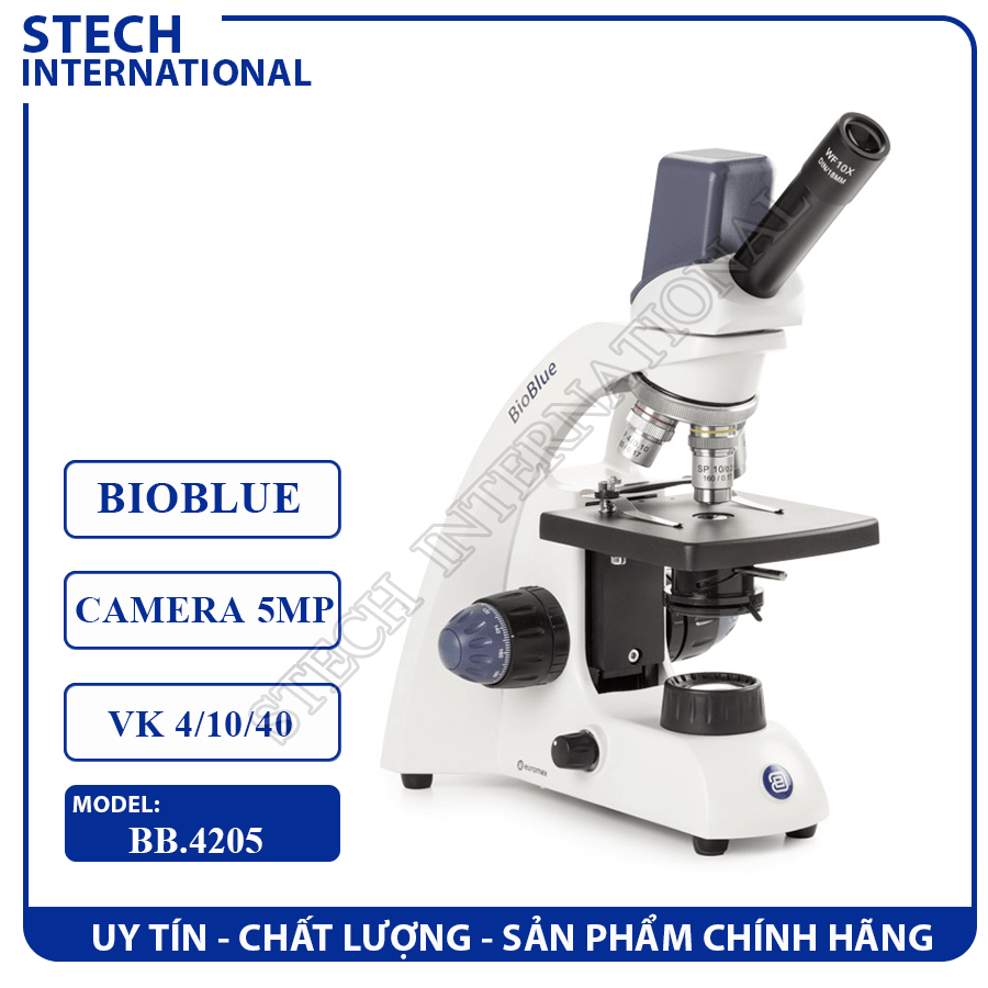 Kính hiển vi sinh học có camera 5Mp tích hợp Euromex Hà Lan BB.4205