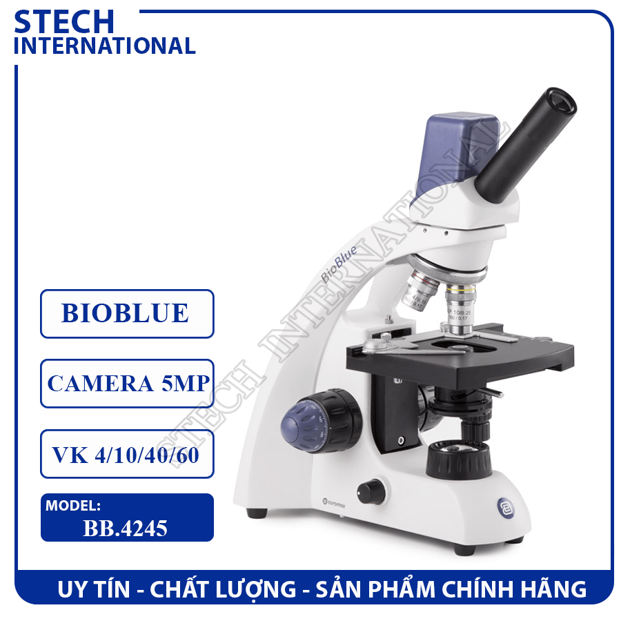 Kính hiển vi sinh học camera 5Mp tích hợp Euromex Hà Lan BB.4245