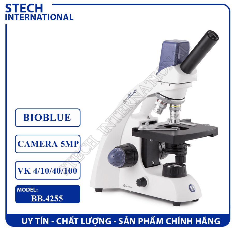 Kính hiển vi sinh học camera 5Mp tích hợp Euromex Hà Lan BB.4255