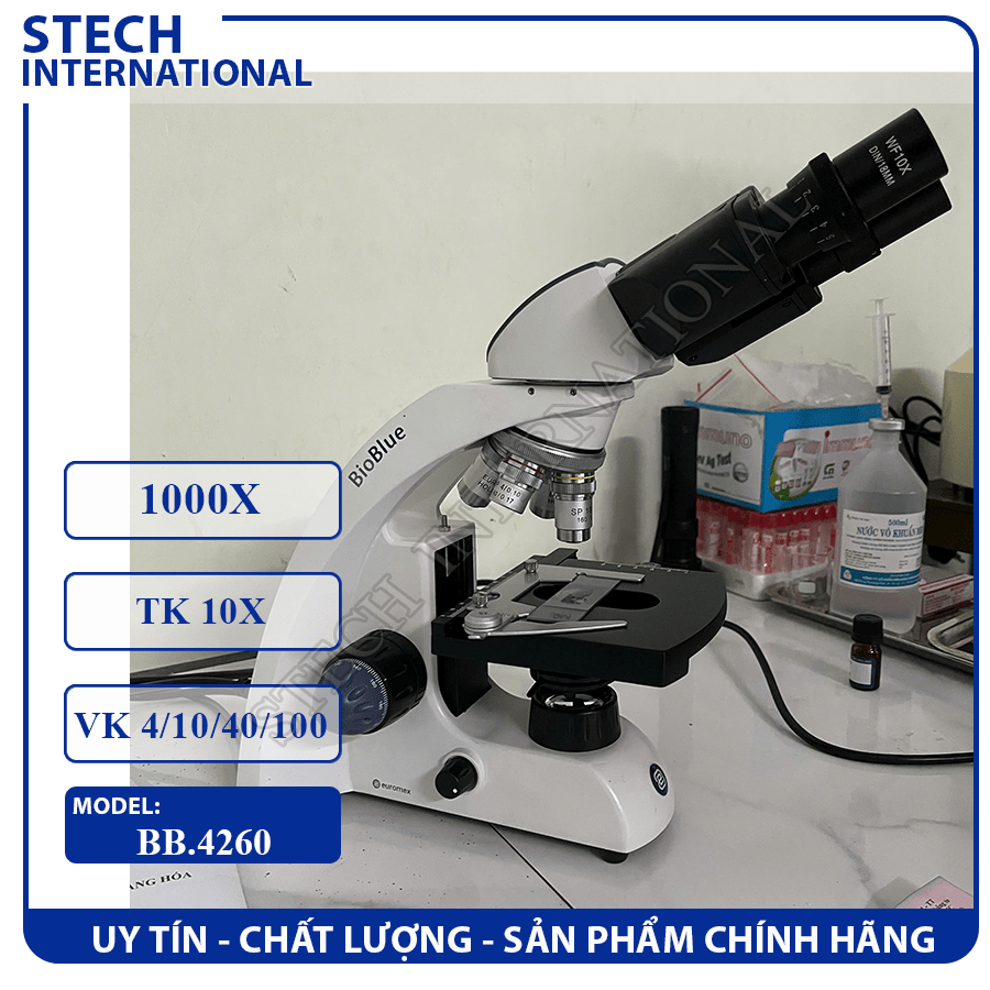 Kính hiển vi sinh học 1000X BioBlue Euromex Hà Lan BB.4260