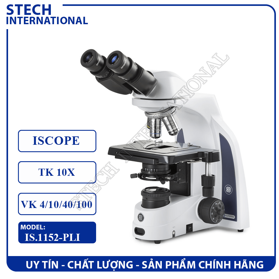 Kính hiển vi sinh học 2 mắt dòng iScope Euromex Hà Lan IS.1152-PLi