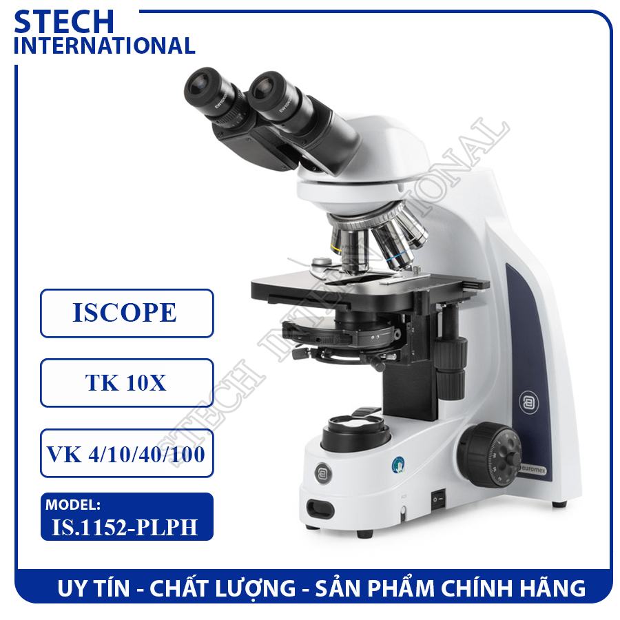 Kính hiển vi sinh học 2 mắt dòng iScope Euromex Hà Lan IS.1152-PLPH