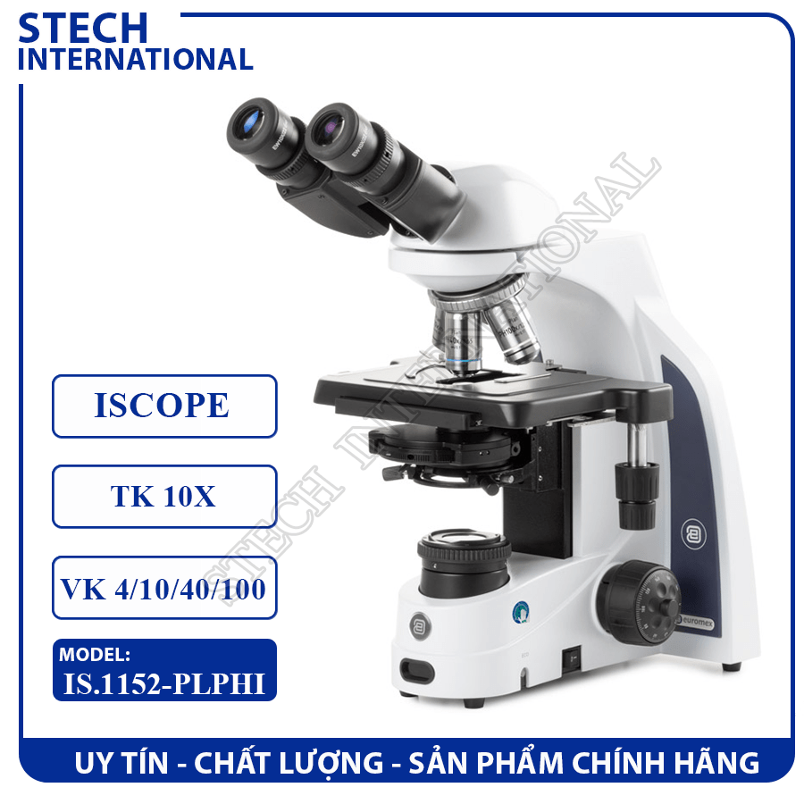 Kính hiển vi sinh học 2 mắt dòng iScope Euromex Hà Lan IS.1152-PLPHi